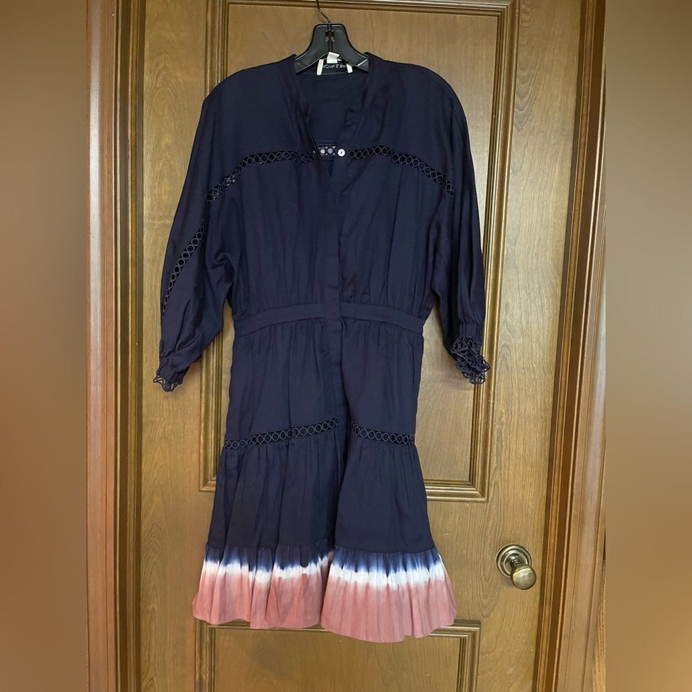 Sachin + Babi Navy and Pink Midi Dress